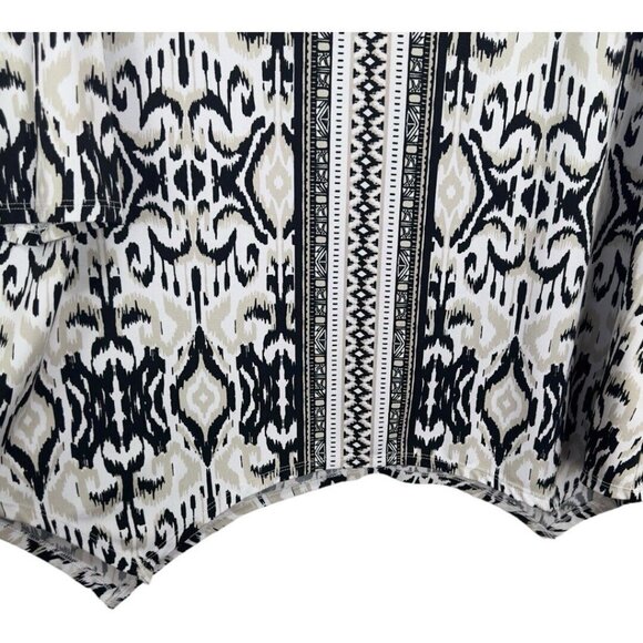 New Directions Women SZ XL LaceUp Tie V Neck Tunic Blouse Asimetric Edge Stretch - Picture 6 of 11